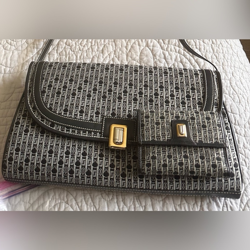 New vintage Judith Leiber large jaquered clutch fabric - Picture 12 of 12